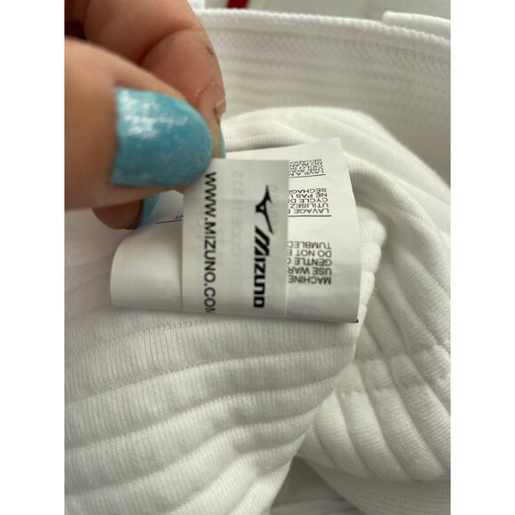 Mizuno Short Baseball Pant Youth M White Red Polyester Athleisure Sportswear NEW - Picture 10 of 11